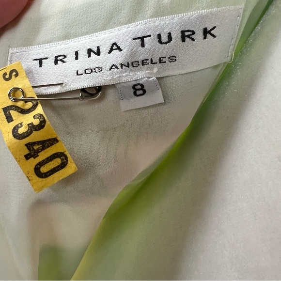 Trina Turk Silk Green Floral Dress Sz 8 – Made in USA – Vintage Y2K Style – Read - Picture 7 of 8